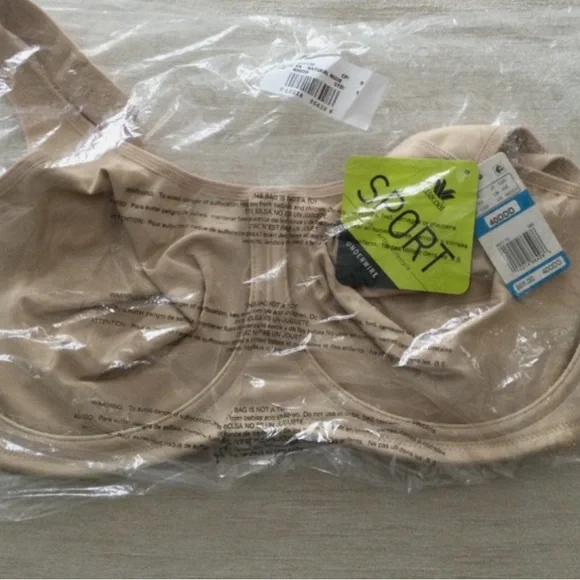 Wacoal 855170 Simone Sport Underwire Bra 40DDD *New With Tag* Natural Nude - Picture 3 of 3